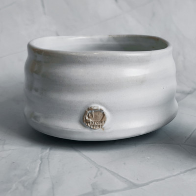 Matcha Tsuki Chawan kerámia tál fehér