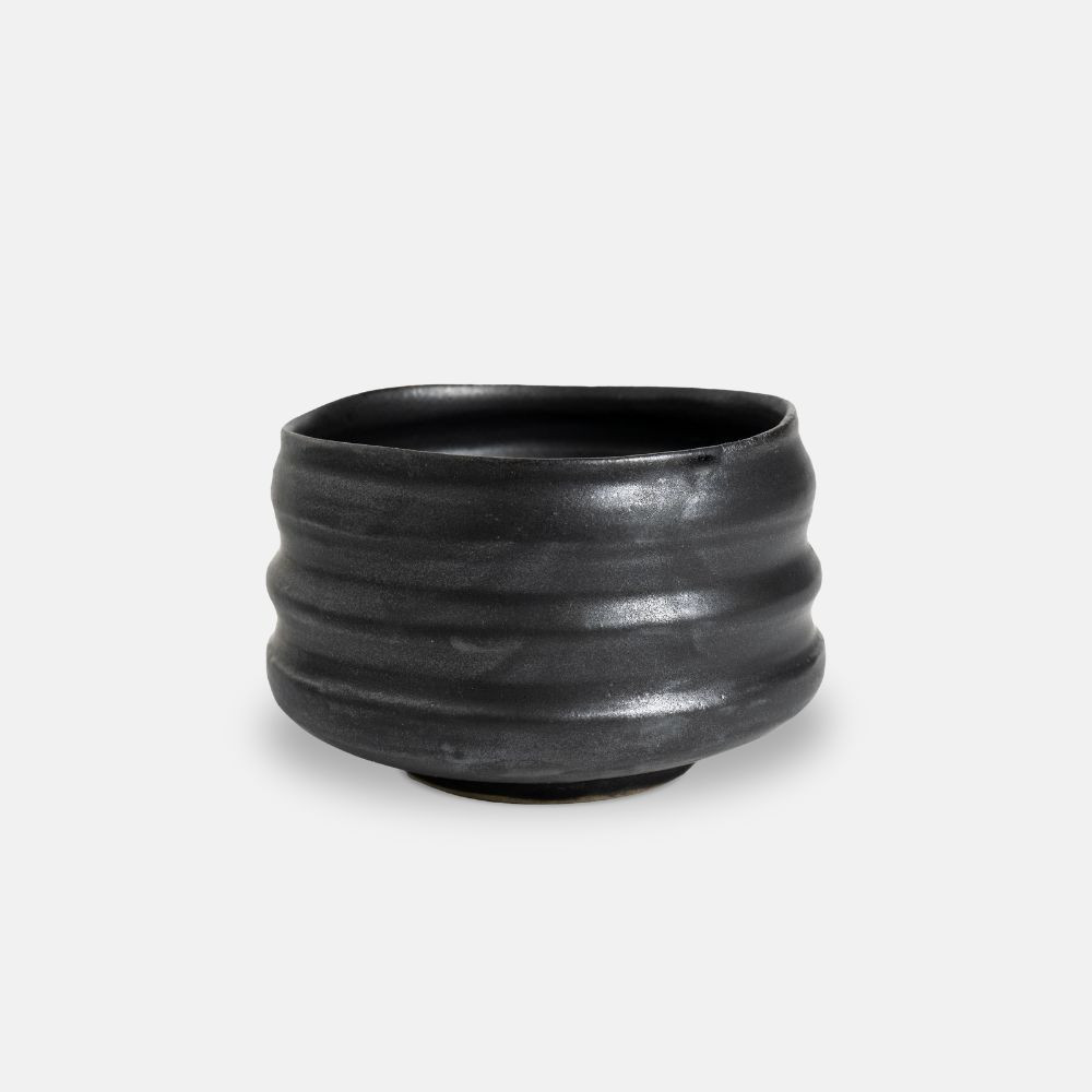 Matcha Tsuki Chawan kerámia tál fekete