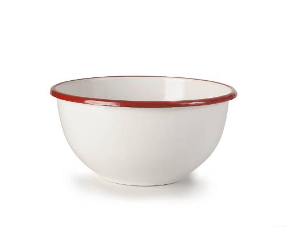 Zománc tál piros és fehér 14cm - Ibili