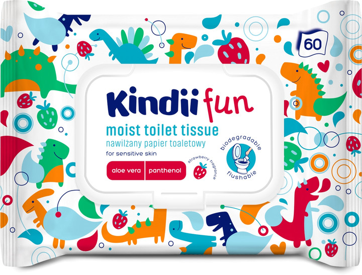 Kindii Fun Nedves Toalettpapír Gyermekek Részére 60Db
