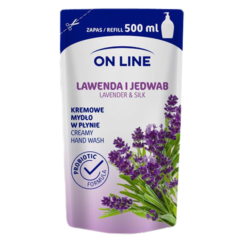 On Line Folyékony Krémszappan Utántöltő Levendula & Selyem 500Ml