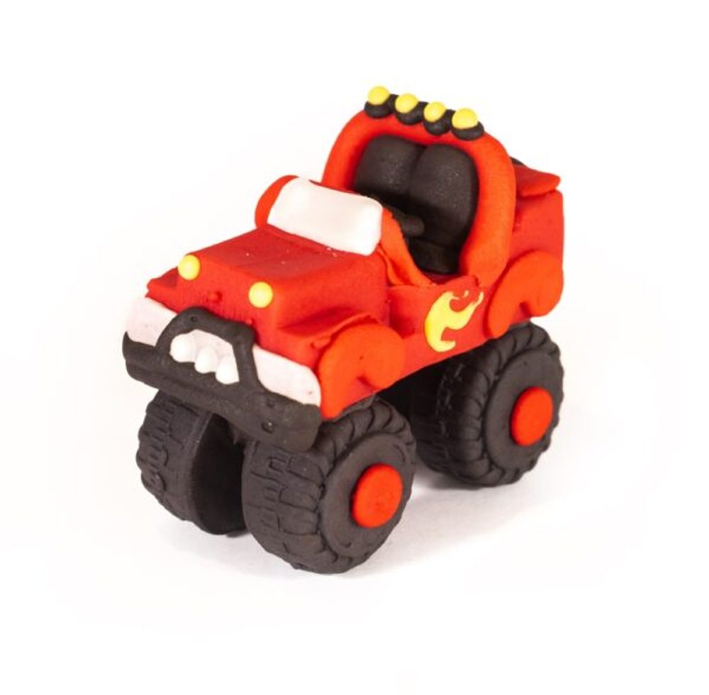Cukordísz Monster Truck – piros -