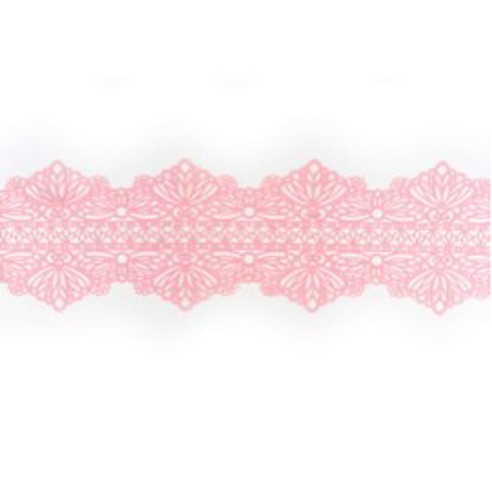 Ehető cukorcsipke rózsaszín - szélesség 6 cm - K-Decor