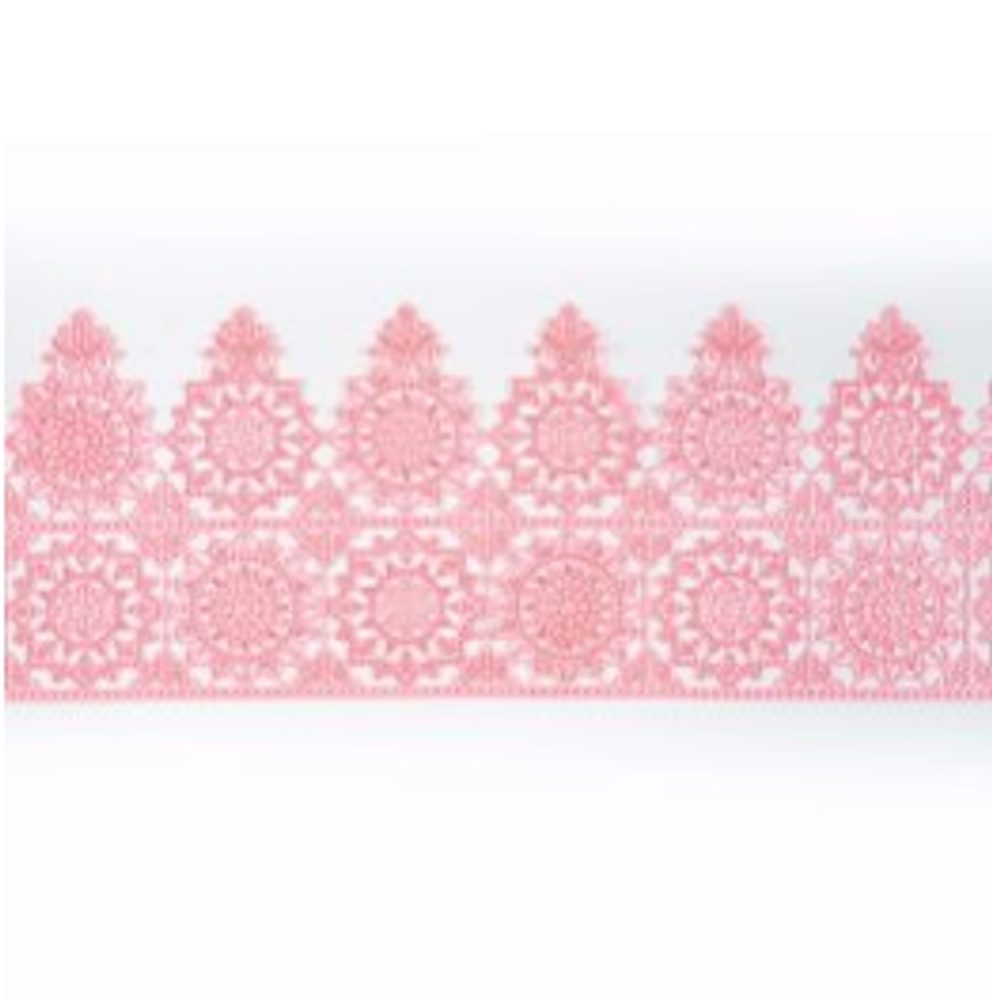 Ehető rózsaszín cukorcsipke - szélesség 6 cm - K-Decor