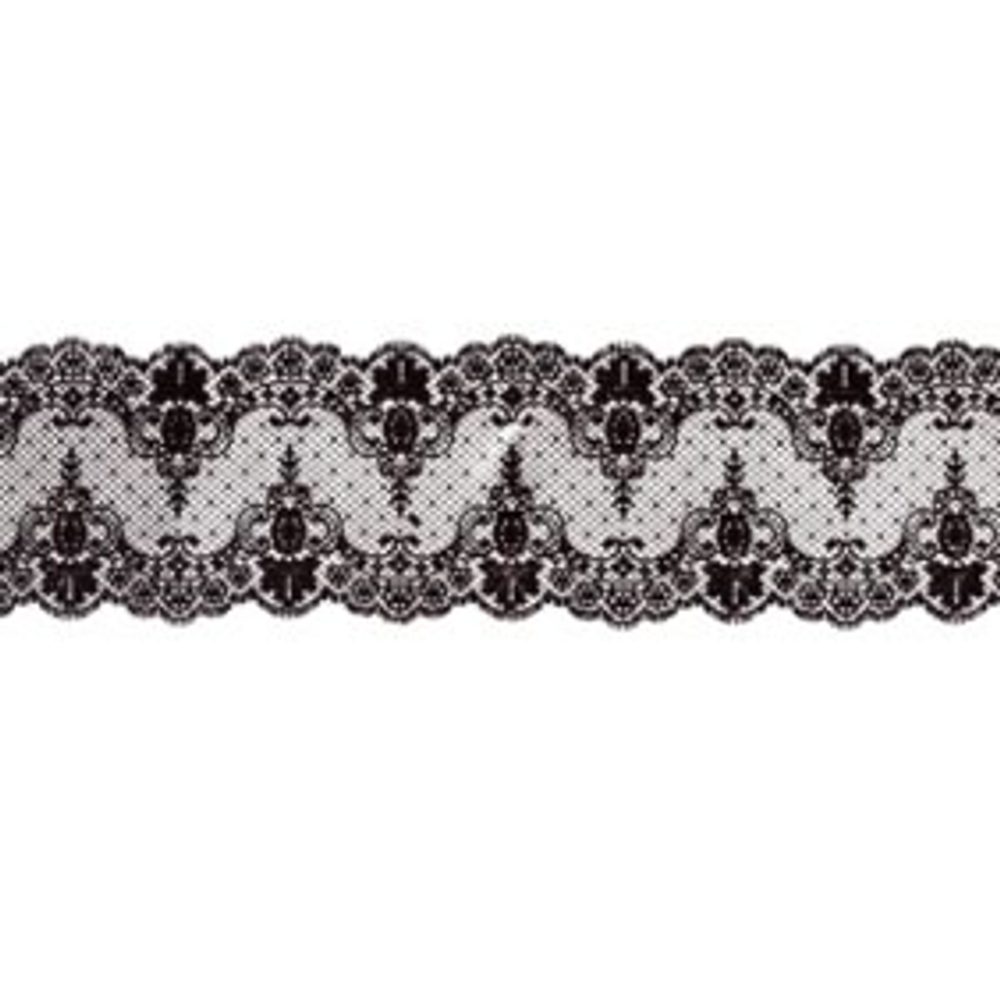 Fekete cukorcsipke - szélesség 6 cm - K-Decor