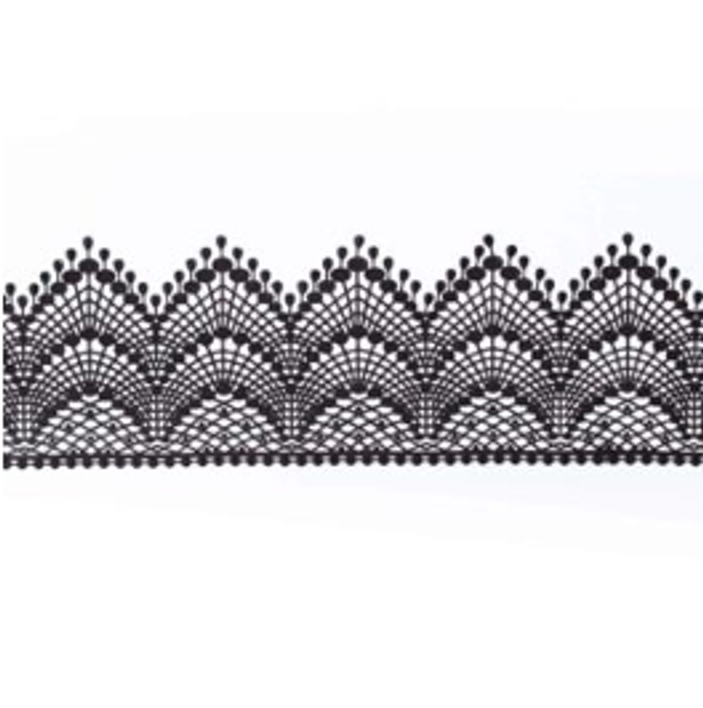 Fekete cukorcsipke - szélesség 8 cm - K-Decor