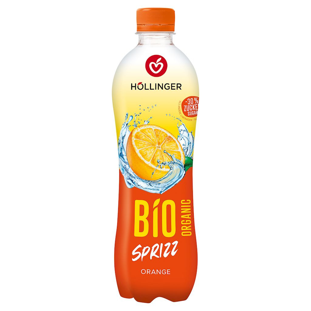 Höllinger bio gyümölcsfröccs narancs 500 ml DRS