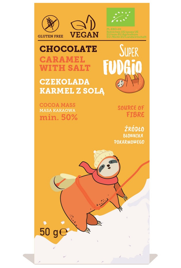 Super fudgio bio csokoládé sóskaramellel 50 g