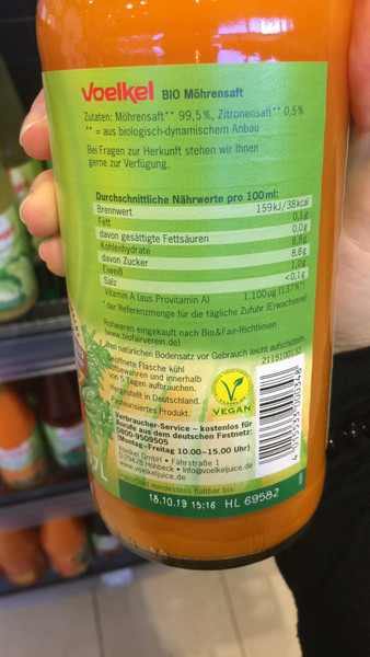 Voelkel Demeter Sárgarépalé direkt prés. 700ml DRS