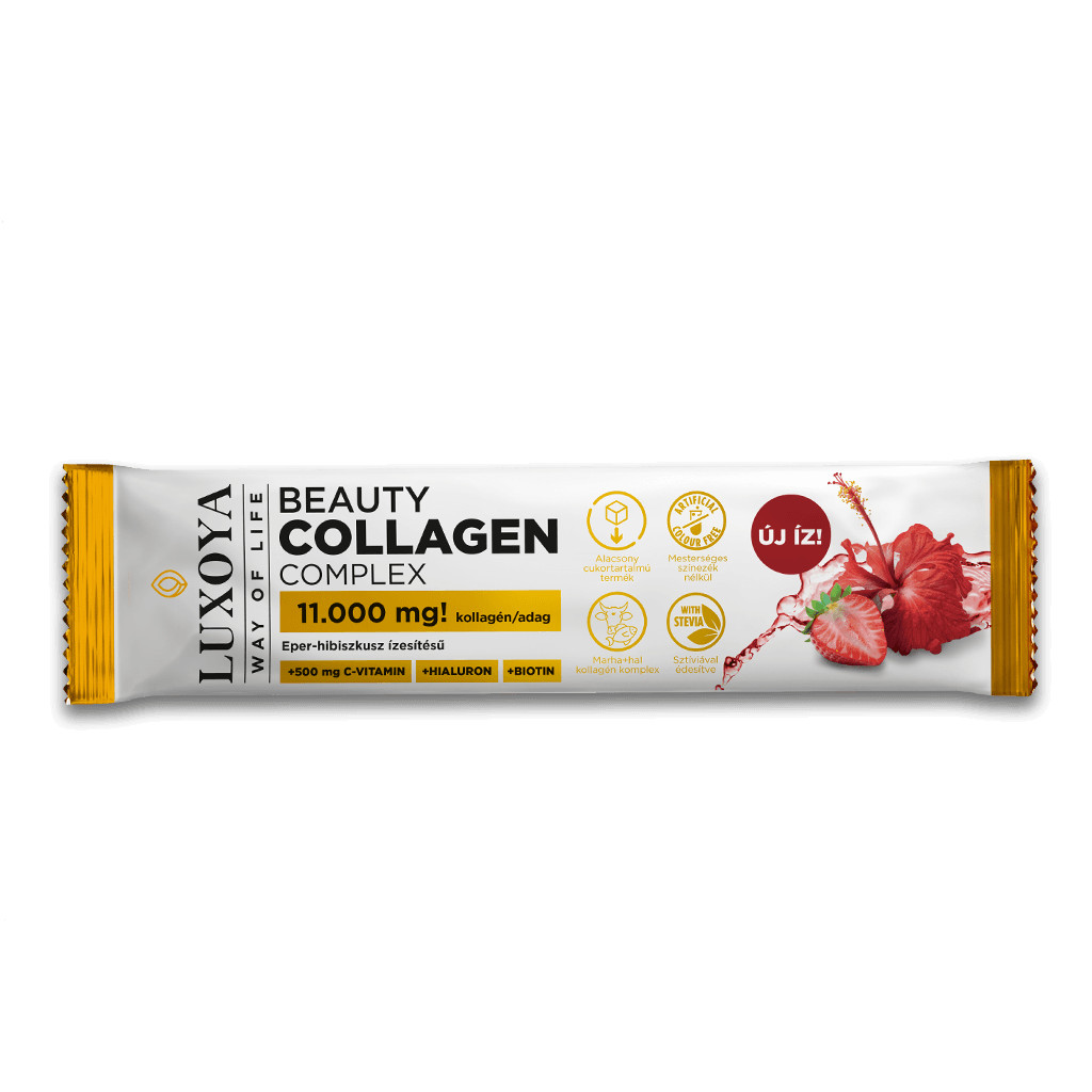 Luxoya Beauty Collagen Complex Hyaluron & Vitamin C 15g - Strawberry Hibiscus