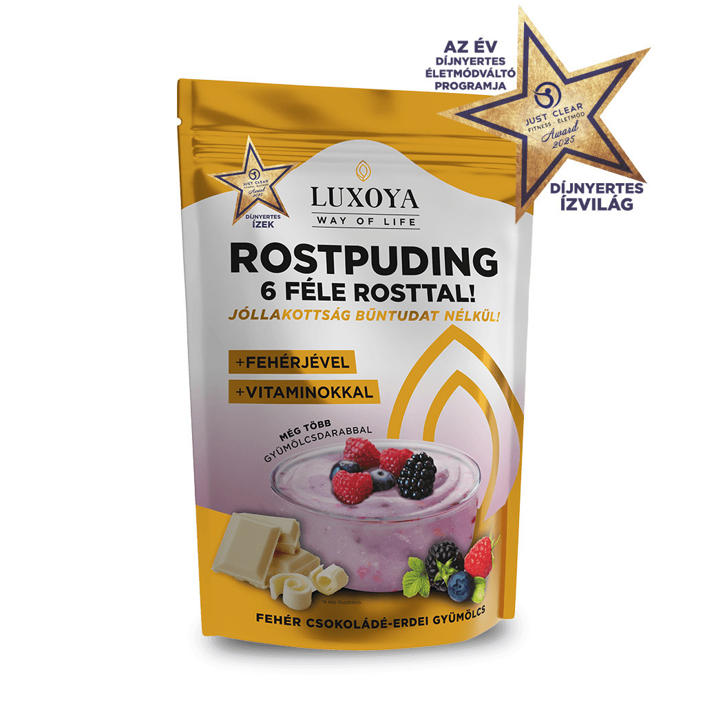 Luxoya Luxoya Fiber Rostpuding - Fehér csokoládé-Erdei gyümölcs 300g