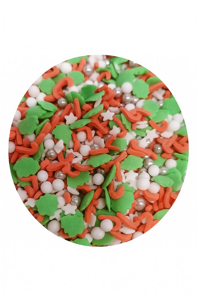 Karácsonyi cukordísz piros-zöld-fehér 50g - Ostatní